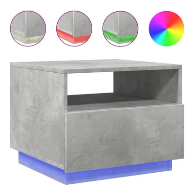 Image de Table basse avec lumières LED gris béton 50x49x40 cm