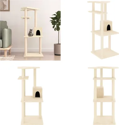 Produktbild von vidaXL Kratzbaum mit Sisal Kratzsäulen Creme 123 cm - Kratzbaum - Kratzbäume - Katzenturm - Katzenmöbel