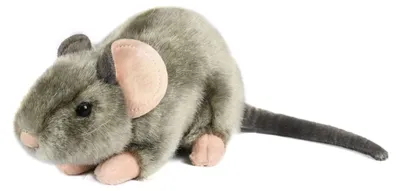 Immagine prodotto di Uni-Toys - Topolino grigio, sdraiato - 17 cm (lunghezza) - Roditore di peluche - Peluche, peluche