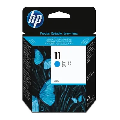Obrázok produktu pre HP Azúrová originálna atramentová kazeta 11, Štandardná výťažnosť, Azúrová, Atrament na báze farby, Atrament na báze farby, 28 ml, 1 kusov