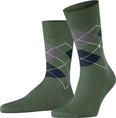 Immagine prodotto di Calzini da uomo Burlington - Manchester, motivo a rombi, Cotonelogico verde 40-46