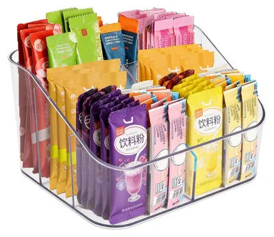 Acryl-Organizer transparent mit Trennwänden für Tee & Kaffee