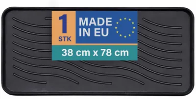 Produktbild von Schuhabtropfschale 78x38x2,5cm Schwarz 1er-Pack, Schuhwanne mit hohem Rand, wasserdicht, robuste Abtropfmatte für Schuhe, Schutz vor Schmutz & Nässe