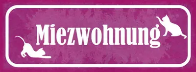 Produktbild von vianmo Holzschild 10x27 cm Katze Miezwohnung Tier Haustier