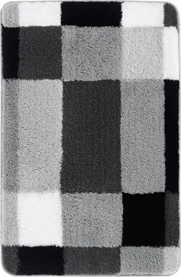 Produktbild von Badematte - Platinfarben - Weiß - Schwarz - Polyacryl - 70 x 120 cm