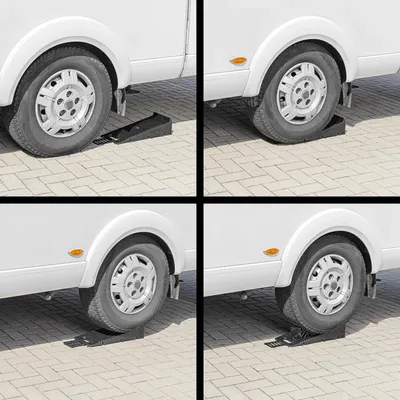 Produktbild von 2x Auffahrkeile für Wohnmobil & Wohnwagen – Profilgeformte Oberfläche, Höhenausgleich, Unterlegkeil, 5000 kg