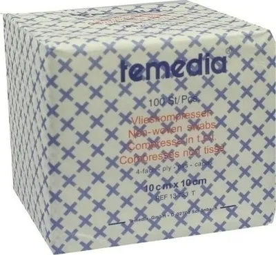 Immagine prodotto di Compresse in tessuto non tessuto non sterili 10x10 cm 4 pieghe 100 pz