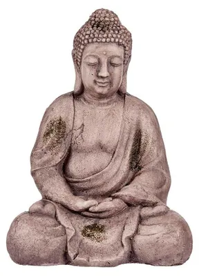 Produktbild von Buddha-Statue Aruna - innen/ausen - Kunststein - grau/bronze - 30 x 42 cm