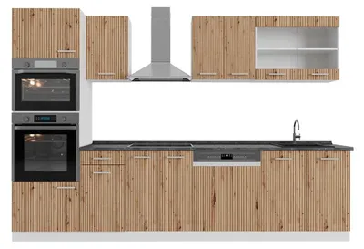 Obrázek produktu pro Kuchyňský kout Vicco R-Line Řemeslný dub 300 cm s vysokou skříní, PD Antracit, Model 48977