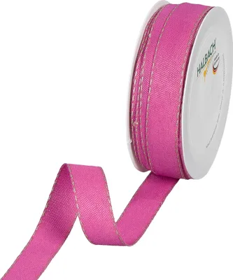 Produktbild von HALBACH Band mit Leinenkante 15 mm breit 8 m lang Dekoband Schleifenband Geschenkband