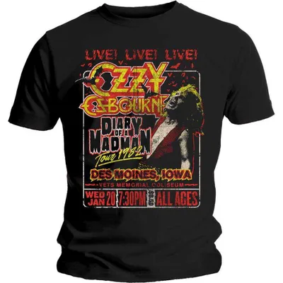 Image de Ozzy Osbourne Diary of a Madman Tour T-shirt noir L