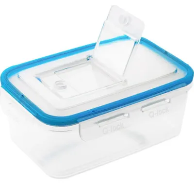 Imagen del producto de Recipiente hermético Q-lock para alimentos, de 0,65 litros, rectangular