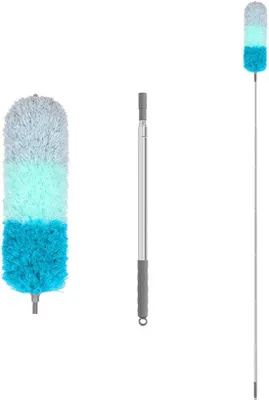 Produktbild von Teleskopischer Staubwedel - Waschbarer Mikrofaserkopf - 250 cm - Blau