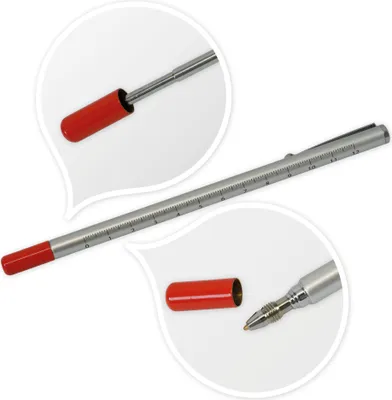 Produktbild von TimeTEX Teleskop-Korrigier-Stift rot mit Clip + 2 Ersatz-Minen
