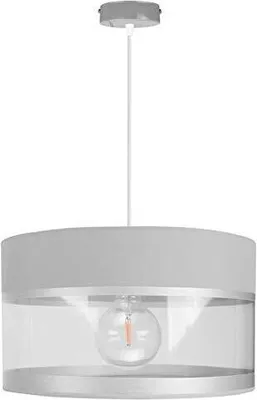 Productafbeelding van Hanglamp, pendellamp, moderne lamp, zwart, grijs, wit, rond, E27, ABH1L (wit-transparant)
