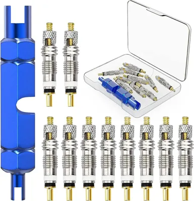 Produktbild von Famanu Presta-Ventilkernen - 11-teiliges Set mit Ventilentferner - Langlebig und wasserdicht