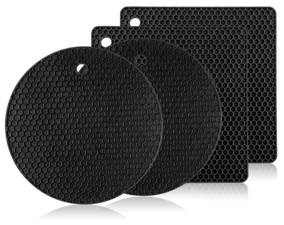4er-Set hitzebeständige Silikon-Untersetzer, 18 cm