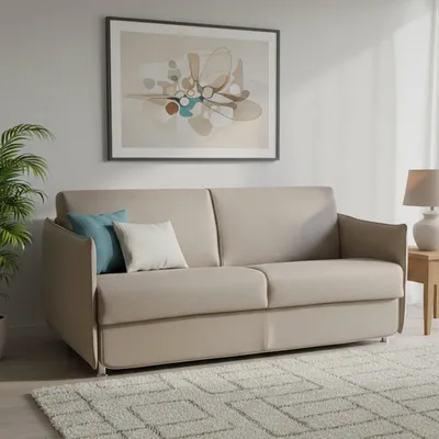 Immagine prodotto di Cecina - Divano Letto 3 Posti, 200x95 cm Grigio Tortora, Sfoderabile Italy