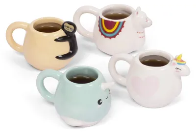 Zdjęcie produktu dla Zestaw 4 filiżanek do espresso z motywami zwierząt