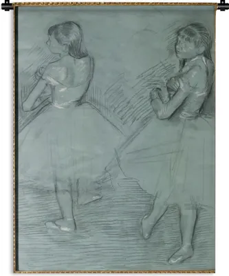 Produktbild von MuchoWow® Wandteppich Wandbehang Zwei Tänzerinnen - Gemälde von Edgar Degas 60x80 cm Tapisserie Dekoration Wandtuch - Decke - Wandtücher - Wohne