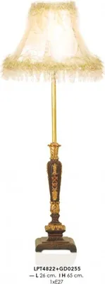Produktbild von Casa Padrino Barock Tischleuchte Gold 26 x H 65 cm - Luxus Tisch Leuchte - Nostalgisch und prunkvoll