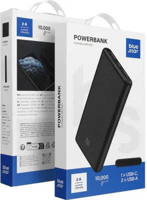 Produktbild von BLUE STAR Powerbank 10 000 mAh 2A W1061 schwarz