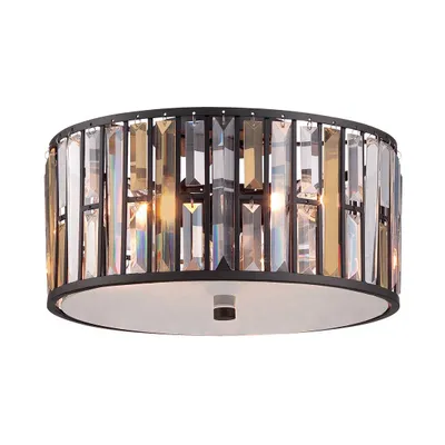 Zdjęcie produktu dla Plafon okrągły Gemma vintage brązowo-przezroczysty 3xE27x40W kryształ wym:23,5x41,9x41,9cm IP20 Hinkley