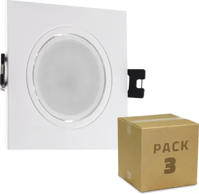 Produktbild von 3er Pack LED Downlight Einbaustrahler GU10 6W Schnitt Ø 75-85 mm No Flicker 3000K Warmweiß