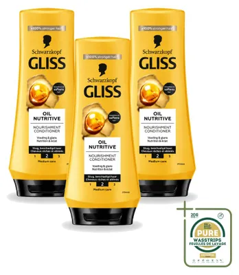 Obrázek produktu pro 3x Schwarzkopf Gliss, regenerační olejový kondicionér – 200 ml – balení s 3 kusy