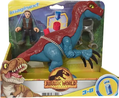 Produktbild von Mattel GVV63 Jurassic World Dominion Imaginext Útok dinosaura Therizinosaura a Owena Akčná sada figúrok 2-Pack