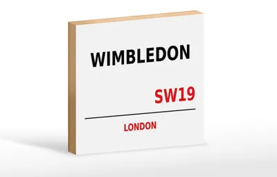 Produktbild von Holzschild London 18x12cm Wimbledon SW19