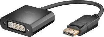 Produktbild von 100x Goobay 69873 DisplayPort™/DVI-D-Adapterkabel, 1.2, 0,15 m, Schwarz - DisplayPort™-Stecker > DVI-I-Buchse, Dual-Link (24+5 Pin)
