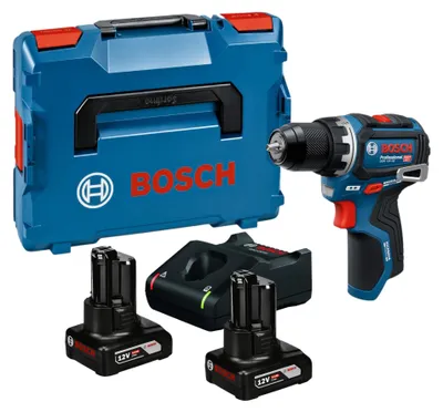 Productafbeelding van Bosch GSR 12V-32 Professional accuboormachine 12 V 32 Nm borstelloos + 2x accu 6,0 Ah + oplader + L-Boxx
