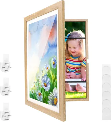 Zdjęcie produktu dla Ramka na zdjęcia A3, 34 x 46 cm, na rysunki dziecięce, drewno, przezroczysta, do biura
