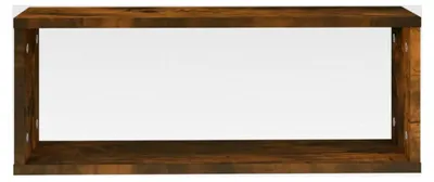Produktbild von Würfelregale 2 Stück Bücherregal Schwebend, Regalbrett, Kleinregal, Schubladenregal, Wandregal, Hausregal, Schmalregal, Hängeregal, Räuchereiche 60x15x23 cm Holzwerkstoff