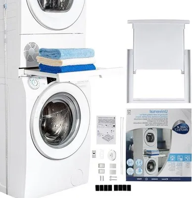 Produktbild von Famanu Waschmaschinen-Stapelregal mit Schublade - Weiß, platzsparend, einfache Installation