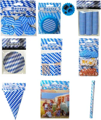 Produktbild von 9er Partyset - Bayern Wimpel, Biedeckel, Deko uvm.