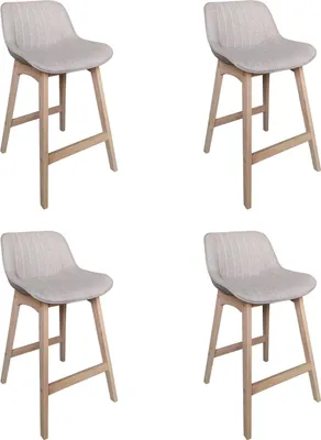 Image de Lot de chaises MELLOW d'îlot et bar en chêne et assise tissu 65cm