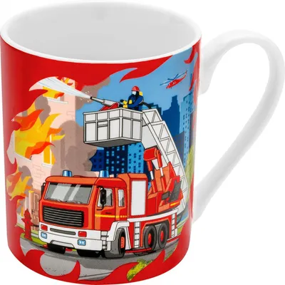 Kindermok Feuerwehr, Porzellan, 200 ml, bunt, spülmaschinengeeignet