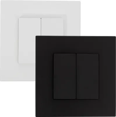 Produktbild von Modul Doppel-Blende mit Rahmen PC Modern Schwarz