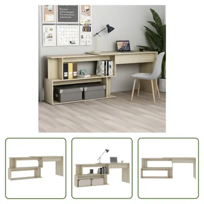 Produktbild von The Living Store Eckschreibtisch Sonoma-Eiche 200x50x76 cm Holzwerkstoff