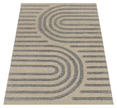 Produktbild von Paco Home Hochflor Teppich Wohnzimmer Shaggy 3D Weich Geometrisch Vintage 160x220 cm