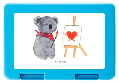 Produktbild von Mr. & Mrs. Panda Bentobox Koala Künstler - Weiß - Geschenk, Liebesgeschenk, Jausenbox, Bento Box, Frühstücksbox, Gefühle, Liebe, Zeichnen, Lunchbox, Snackbox