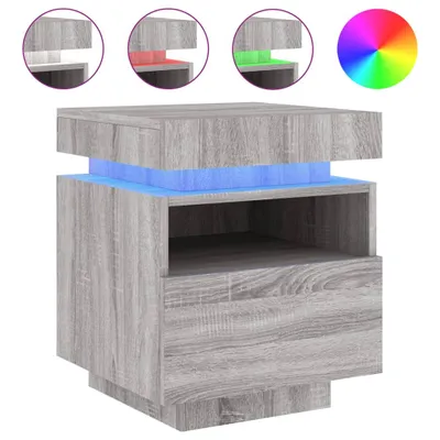 Obrázok produktu pre vidaXL Nočný stolík s LED osvetlením Grey Sonoma 40x39x48,5 cm