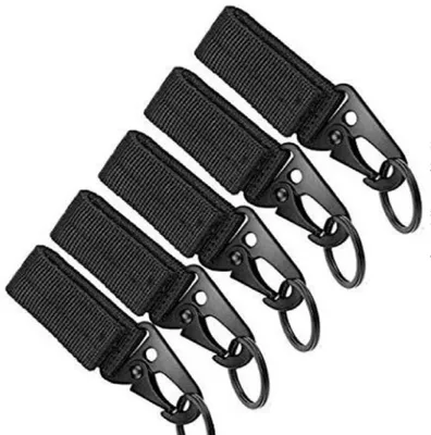 Produktbild von Gürtel-Karabiner, Nylon-Gurtband mit Schlüsselring und Abriebfester Taktischer Westen-Schnalle für Outdoor, Camping und Wandern (1 Stück)