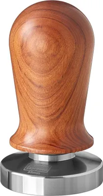 Produktbild von scarlet espresso | Tamper »Perfetto« für Barista; auf 35 lbs Anpressdruck kalibiriert; mit Alu- oder Edelholzgriff und Präzisions-Edelstahlbasis, Größe:53 mm, Farbe:Sandelholz - Dunkelbraun
