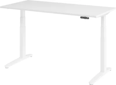 Produktbild von bümö Schreibtisch elektrisch XBHM - Nachbildung: Weiß, Größe:  160 x 80 cm, Gestell: Weiß