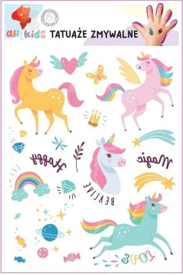 Image de Tatouages lavables pour enfants Licornes arc-en-ciel