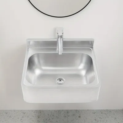 Immagine prodotto di Lavabo - Lavabo da appoggio - Lavabo da bagno - Lavandino - Fontana - Acciaio inossidabile - Dimensioni: 43x29x13 cm