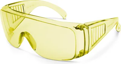 Produktbild von Professionelle Schutzbrille mit UV-Schutz – Gelbe Gläser – Kratzfest – Entspricht EN166 EN170 – Schutz vor leichten Partikeln – Komfortable Passform – Leichtes Design – Für Werkstatt und Industrie – 1 Stück [10382YE]